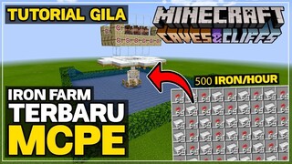 ( MCPE ) IRON FARM 1.17 Minecraft PE ( 500 IRON JAM ) - Minecraft Tutorial Indonesia