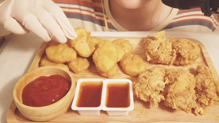 [Food][ASMR]Enjoying fried chicken