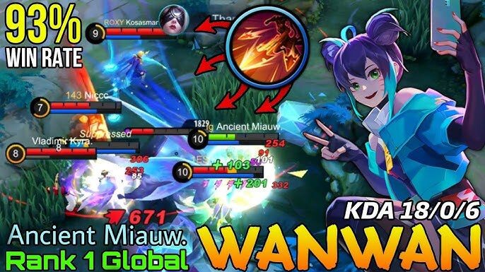93% Win Rate Wanwan Wipe Out Enemies!! - Top 1 Global Wanwan by Ancient Miauw. - Mobile Legends
