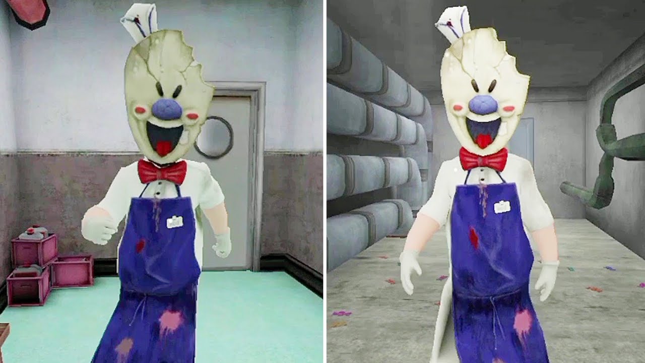 Ice Scream 7 Official Jumpscare Vs Ice Scream 7 Fangame Jumpscare - BiliBili