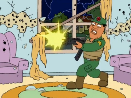 Family Guy's hardcore pest control expert (actually a demolition team)