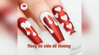 Móng đỏ siêu dễ thương