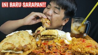 SARAPAN PAGI AYAM GEPREK JENGKOL BALADO, TEMPE MENDOAN DAN ROTI BAKAR