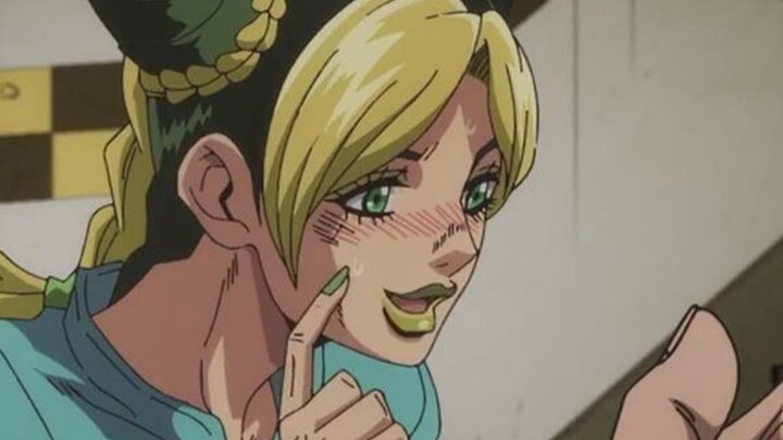 Feeling her father's love, Jolyne blushed, but Jotaro's EQ was too low to understand his daughter's 