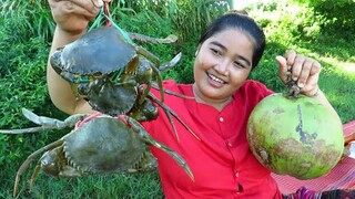 Yummy Cooking soup Crab with Coconut recipe & My Cooking skill