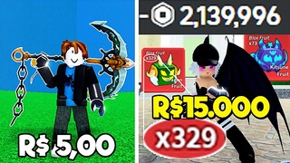 CONTA DE R$5,00 REAIS, R$50 REAIS, R$500 REAIS E R$15.000 REAIS NO BLOX FRUITS