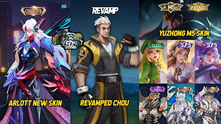 Chou Revamped, Arlott New Collector/Epic Skin, Yuzhong M5 & 80 New Skin | Upcoming MLBB New Update