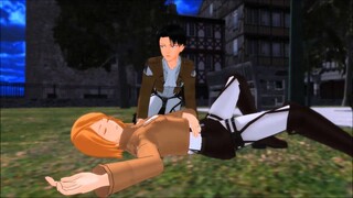 MMD SNK "This Is Not What You Think It Is!" Petra Levi Rivetra Attack on Titan funny AOT meme