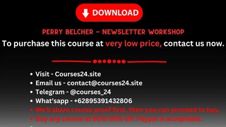 Perry Belcher - Newsletter Workshop