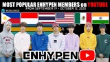 ENHYPEN ~ Most Popular Searched Member on YouTube in Different Countries with Worldwide