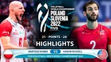 Bartosz Kurek vs Aaron Russell | Poland vs USA | Highlights | World Championship 2022 (HD)