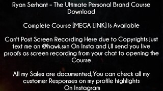 Ryan Serhant Course The Ultimate Personal Brand Download