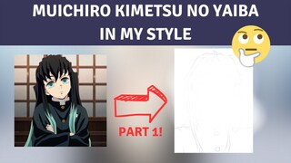 NGEGAMBAR MIUCHIRO DARI KIMETSU NO YAIBA TAPI DI STYLE AKUU⁉️ COCOK GA YAA🤔 | RECREATE | PART 1