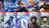 Mobile Legend Heroes Vs Anime Characters Comparison | mobile legend heroes