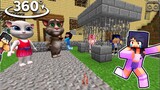 APHMAU saving Friends from TALKING TOM CAT in Minecraft 360°