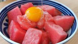 Food making- Homemade steamed bread with watermelon & eggs