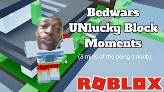 Bedwars UNlucky Block Moments + Memes || Being a noob for 3 mins