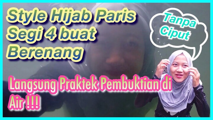 Style Hijab Berenang Tanpa Ciput dengan Segi Empat Paris dan Percobaan Langsung di Air #NMYVLOG