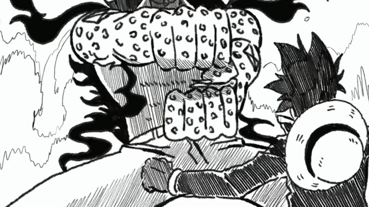 Bản vẽ tay phục chế Luffy VS Lucci của một anh em nước ngoài