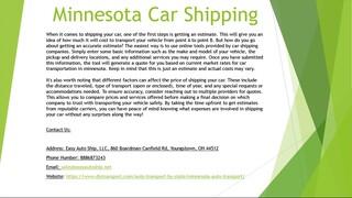 Minnesota Car Shipping