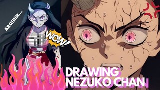 DRAWING NEZUKO VER HOT!?🔥 [KALIAN LEBIH SUKA VER KAWAI ATAU BADASS KAYAK GINI?] KOMEN DIBAWAH!!👊🔥