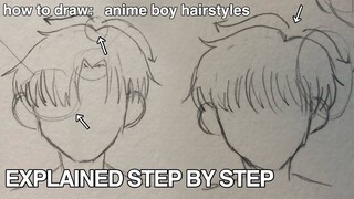 How to draw anime boy hairstyles | drawing tips | easy explained drawing tutorial