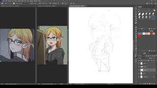 1446 - Aunty / Isekai Ojisan / #Isekaiojisan / Sketch 1-5