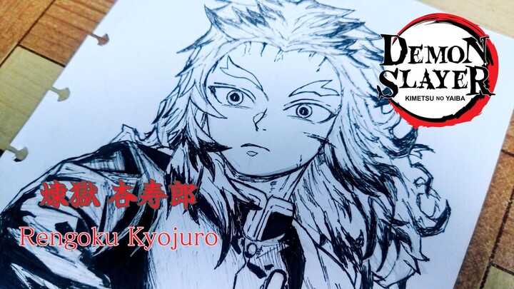 [Drawing] Rengoku Kyojuro (Manga style) - Kimetsu No Yaiba