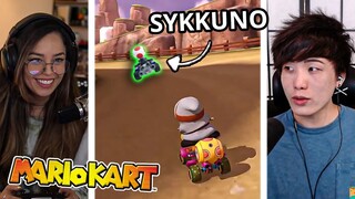 Valkyrae and Sykkuno being competitive in Mario Kart