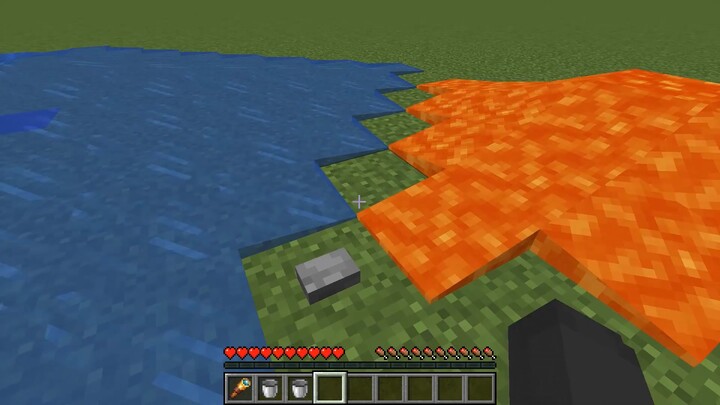 Can I go through the gap between magma and water? (smaller)
