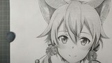 [Vẽ tay] Phải mất 350 phút để vẽ Shino Asada (tai mèo)! Trái tim băng giá một thời đã tan chảy ngay 