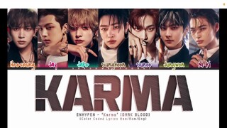 color coding lyrics of KARMA by ENHYPEN