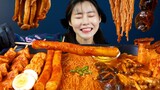 MUKBANG ASMR | Spicy Enoki Mushrooms🍄Tteokbokki Korean Ricecake Eat Eatingshow 아라 Ara Eatingsound