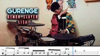 Gurenge LiSA Drum Cover x Sheet Music | Demon Slayer OP