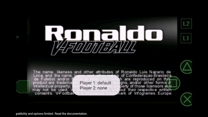 Ronaldo V-Football (Europe) - PS1 (intro only) ePSXe emulator.