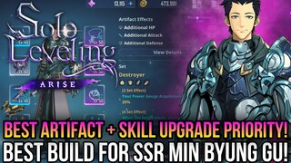 Solo Leveling Arise - Best SSR Min Byung Gu Build! *Artifact & Teams & Skills Upgrade Priority*