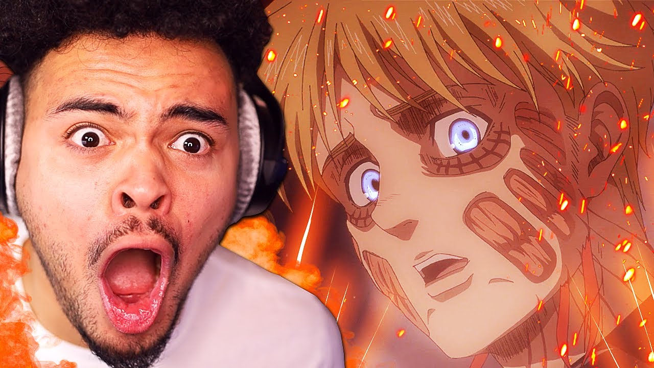 Armin Transforms Into The Colossal Titan Attack On Titan Season 4 Episode 7 Live Reaction Bilibili