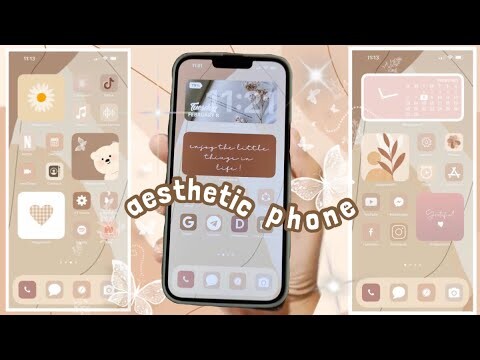 how to have an aesthetic phone | customize your iphone 🦢 iOS 14 (beige theme) ☕️