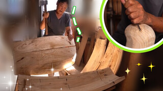 70 year old grandpa accepts challenge, builds "dragon cat" washing machine using traditional methods.