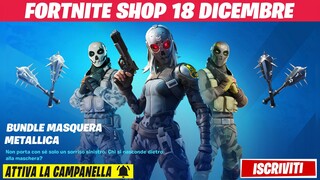 FORTNITE SHOP 18 DICEMBRE CALCIATORI PERSONALIZZABILI, BUNDLE RAPIMENTO ALIENO, MASQUERA METALLICA