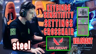 100T steel Valorant Settings Sensitivity Keybinds Crosshair and Setup 2021