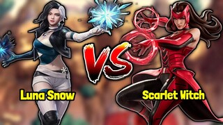 LUNA SNOW VS SCARLET WITCH | MARVEL SUPER WAR | LUNA SNOW SKILL GUIDE