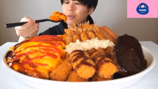 Mukbang tôm chiên , tokboki #anngon