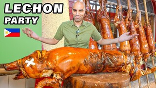 Manila Lechon Party 🇵🇭 EXTREME Filipino Street Food Tour in La Loma, Philippines