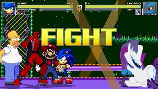 AN Mugen Request #1860: Sonic, Mario, Homer VS Lucario, Rarity, Deadpool