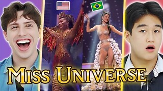 Korean Teen & Brazilian Guy React To Miss Universe 2020 National Costume