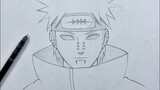 How to draw pain from Naruto | step-by-step | Anime sketch