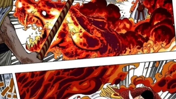 Experience the power of Akainu from the perspective of comics