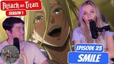 ANNIE IS REVEALED! | First Attack on Titan Reaction with my Girlfriend | Chapter 23 "Smile"