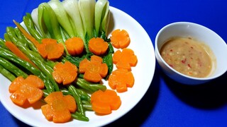 Rau củ luộc giòn xanh chấm chao món chay thanh đạm - Thanh cooking ngày cách lý tại nhà 08